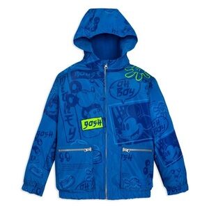 Disney Mickey Mouse Gosh Raincoat Jacket Hood Fleece Kids Size 4 NWT